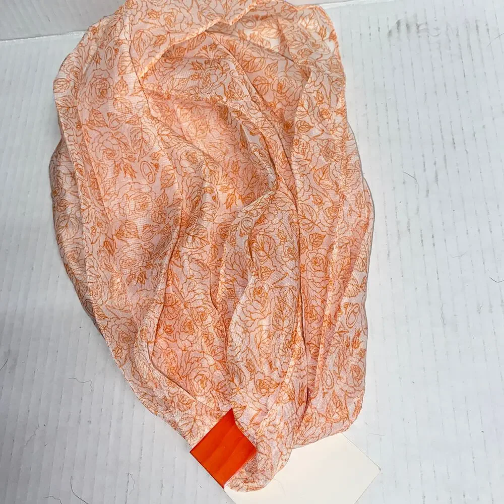 NWT Baltimore Orioles MLB Mother's Day orange White Floral Infinity Scarf Womens